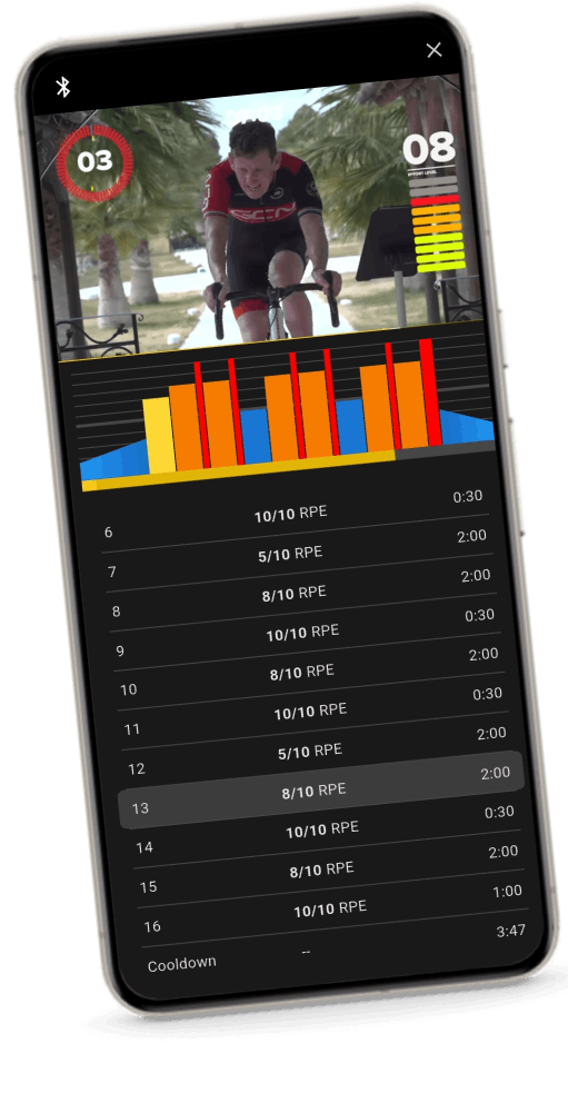 Screenshot of an active workout timer